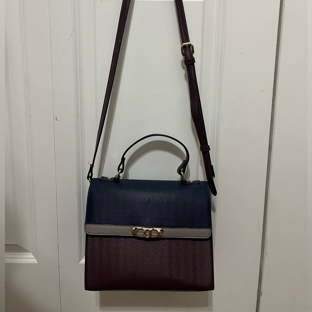 Dune London Navy and Burgundy Crossbody Bag